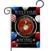 Breeze Decor G158626-BO 13 x 18.5 in. Welcome Home Marine Corp Garden Flag with Armed Forces Corps Double-Sided Decorative Vertical Flags House Decoration Banner Yard Gift