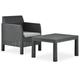 Lixada 2 Piece Garden Set with Cushion PP Anthracite