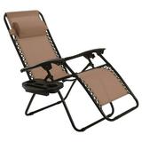 Folding Zero Gravity Chair Outdoor Picnic Camping Sunbath Beach Chair with Utility Tray Reclining Lounge Chairs