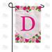 America Forever Flags Monogram Letter D Garden Flag - Pink Roses - 12.5 x 18 Inches Happy Valentine s Day Pink Roses Love Heart Double Sided Flag Seasonal Yard Outdoor Holiday DÃ©cor