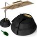 Jytue Umbrella Base Weight Bag Round 600D Heavy Duty Sand Bags Weatherproof Parasol Umbrella Stand Base Black Outdoor Umbrella Holder with Shovel for Umbrella Outdoor Courtyard