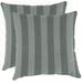 Jordan Manufacturing 16 x 16 Conway Smoke Grey Stripe Square Outdoor Throw Pillow (2 Pack)