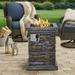 MF Studio Outdoor Patio Propane Gas Fire Pit Column with Vintage Stone Texture & CSA Certificate 30 000 BTU