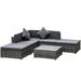 Outsunny 6 PCs Outdoor Rattan Sofa Set Patio Garden Wicker Sectional Sofa Set