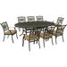 Hanover Traditions 9-Piece Aluminum Outdoor Dining Set Tan