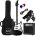 Best Choice Products 39in Full Size Beginner Electric Guitar Kit with Case Strap Amp Whammy Bar - Jet Black