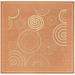 SAFAVIEH Courtyard Hugo Geometric Indoor/Outdoor Area Rug 6 7 x 6 7 Square Terracotta/Natural