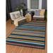 Unique Loom Altun Belize Indoor/Outdoor Rug Charcoal/Light Blue 4 1 x 6 1 Rectangle Textured Striped Modern Perfect For Patio Deck Garage Entryway