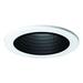 4 in. Recessed Lighting Plastic Step Baffle with White Trim Ring - Black