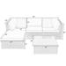 Lacoo Patio Sectional Set with 2 Armless Sofas Beige Cushions