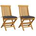 Patio Chairs with Anthracite Cushions 2 pcs Solid Teak Wood