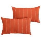 Humble and Haute Caldwell II Orange Dotted Stripes Indoor/ Outdoor 13 x 20-inch Corded Pillow Set 16 in x 26 in