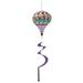 Evergreen Buffalo Check Tulips Burlap Balloon Spinner- 15x55x15 in Durable and Well Made Home and Garden Decor