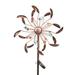 Veryke Outdoor Windmill Solar Lights Crackle Glass Globe Stake Lights with Waterproof LED Multicolored Metal Petal Shape Decorative Stakes Landscape Lights for Lawn Patio Yard Garden Walkway