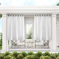 Exclusive Home Curtains Indoor/Outdoor Solid Cabana Tab Top Curtain Panel Pair 54x144 White