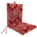 Jordan Manufacturing 44 x 21 Seacoral Red Nautical Rectangular Outdoor Chair Cushion with Ties and Hanger Loop