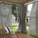 No. 918 Amina Open Weave Indoor/Outdoor Sheer Tab Top Curtain Panel 50 x96 Gray