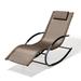 Pellebant Patio Rocking Chair Metal Outdoor Rocker Chaise Lounge Chair in Brown