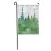 SIDONKU Green Pine Watercolor Landscape Fir Trees and Grass Abstract Nature Coniferous Forest Garden Garden Flag Decorative Flag House Banner 28x40 inch