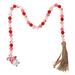 OUNONA Tassel Pendant Home Wall Hanging Decoration Wooden Bead Tassel Pendant