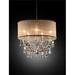 HomeRoots 468872 Silver & Pink Faux Crystal Hanging Chandelier Lamp