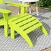 WestinTrends Outdoor Ottoman Patio Adirondack Ottoman Foot Rest All Weather Poly Lumber Folding Foot Stool for Adirondack Chair Widely Used for Outside Porch Pool Lawn Backyard Lime