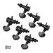 Alloy Metal Electric Guitar Machine Heads Knobs String Tuning Peg Locking Tuners Pack of 6 Pieces 3L3R with Mounting Screws and Ferrules Black