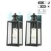 Motion Sensor Outdoor Wall Sconce 2 Pack Dusk to Dawn Sensor Black Outdoor Wall Lights for House Waterproof Wall Lantern Matte Black Finish with Clear Glass Shade Set of 2