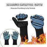 BadyminCSL 932â„‰ Extreme Heat Resistant BBQ Gloves Food Grade Kitchen Oven Mitts Oven Gloves