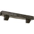 Ekena Millwork 4 H x 4 D x 60 W Hand Hewn Faux Wood Fireplace Mantel Kit w/ Ashford Corbels Burnished Honey Dew