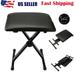 Glarry X-Style Piano Keyboard Bench Stool Chair Adjustable Height X-Style Keyboard Bench with Leather Pad Piano Stool with Rubber Skidproof Electronic Organ Bench w/H-type Iron Frame Black