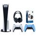 Sony Playstation 5 Disc Version Console with Extra Blue Controller Black PULSE 3D Headset and Surge Dual Controller Charge Dock Bundle