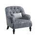 Chair In Gray Patterned Fabric - Fabric Wood Foam