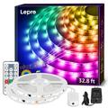 Lepro 32.8ft Music Sync LED Strip Lights for Bedroom Upgrade 5050 RGB Lights Strip with Remote MagicColor for Bedroom Home Wall Valentines Day Decor ï¼ˆ16.4Ft*2)