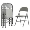 Folding Chair (4 Pack) Wedding Party Patio Chairs Stackable Folding Chairs with Metal Frame and Padded Seat