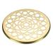 Uxcell 4.7 Inch Metal Round Flower Frog Lid Organizer Window Grilles Pattern Gold Tone