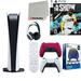 Sony Playstation 5 Digital Version (Sony PS5 Digital) with Cosmic Red Extra Controller Headset Media Remote MLB The Show 21 Accessory Starter Kit and Microfiber Cleaning Cloth Bundle