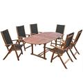 vidaXL 7 Piece Outdoor Dining Set Solid Acacia Wood 41749