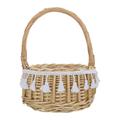 Basket Woven Storage Flower Wicker Fruit Camping Rattan Girl Picnic Food Vegetable Sundries Holder Photo Prop Planter