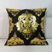 GMYLE Indoor/Outdoor Floral Fabric Modern Square Throw Pillow 18 x 18 Black