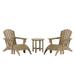 Westin Outdoor with Ottoman HDPE Plastic Adirondack Chair - Weathered Wood (Set of 5)