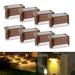 HOTBEST 4/8/12pcs LED Solar Lamps Solar Step Lights Solar Deck Lights Outdoor Waterproof Led Solar Fence Wall Lamp for Outdoor Stairs Step Fence Yard Patio and Pathway Warm White