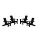 DuroGreen Aria Adirondack Chairs Made With All-Weather Tangentwood Set of 4 Oversized High End Patio Furniture for Porch Lawn Deck Fire Pit No Maintenance Made in the USA Black