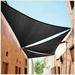 ColourTree 22 x 24 x 32.6 Black Right Triangle Sun Shade Sail Canopy Mesh Fabric UV Block & Water Air Permeable - Commercial Heavy Duty - 190 GSM - 3 Years Warranty - Custom Make