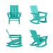 GARDEN Set of 4 Modern Plastic Outdoor Rocking Chairs for Patio Porch Turquoise