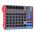 ammoon AG-8 Portable 8-Channel Mixing Console Digital Audio Mixer +48V Phantom Power Supports BT/USB/MP3 Connection for Music Recording DJ Network Live Broadcast Karaoke