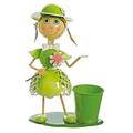 Northlight 17 Girl with Flower Decorative Spring Outdoor Garden Planter - Green/Pink