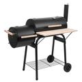 Charcoal Grill BBQ Charcoal Grill and Offset Smoker Outdoor for Camping Black