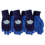 Chilly Grip A311 Blue Heavy Duty Textured Rubber Palm Blue Thermal Insulated 3 Pair Pack Size Large