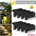EROCK 8Pcs Solar Outdoor Deck Lights Auto On/Off Solar Step Lights Outdoor Waterproof Led Solar Lamp Garden Decorative Lighting for Stairs Outdoor Pathway Patio Yard Fences and Driveway